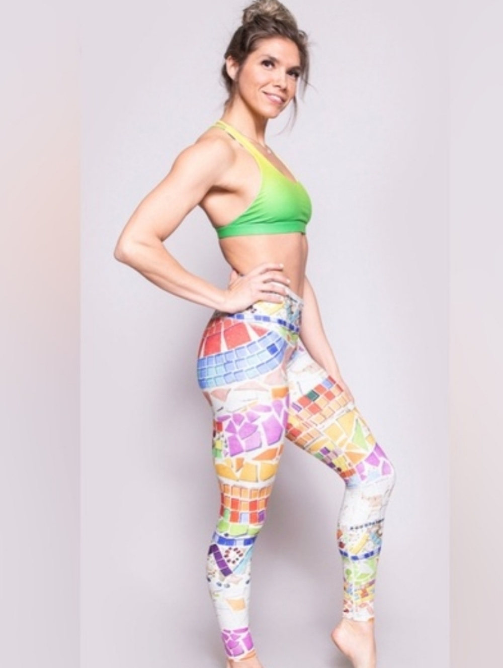 🔹️🟠🔻🔷️◽️🟪🟢◾️🟫💠🟡 Niyama Sol Mosaica Barefoot Leggings Size Xs BNWT